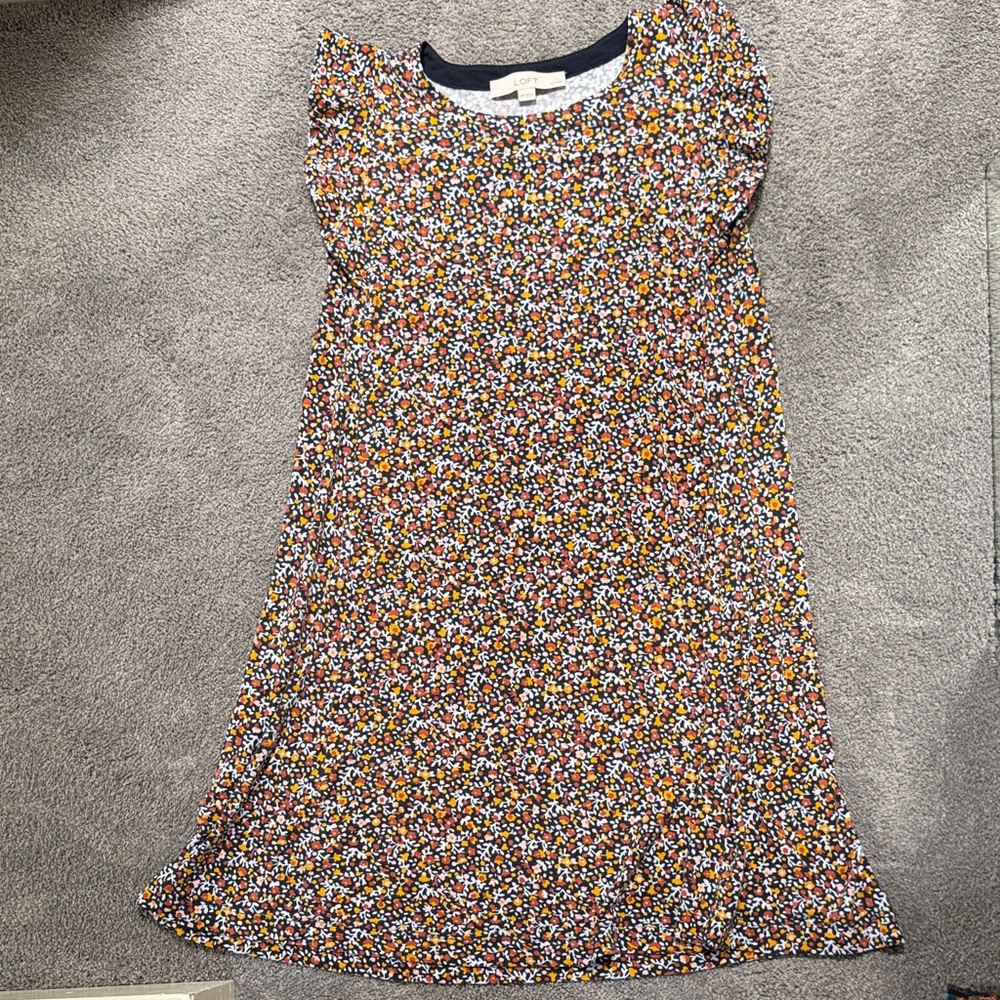 LOFT Multicolor Floral Mini Dress